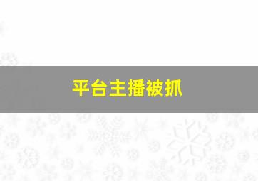 平台主播被抓