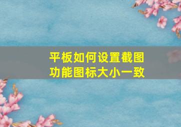 平板如何设置截图功能图标大小一致