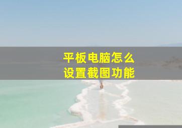 平板电脑怎么设置截图功能