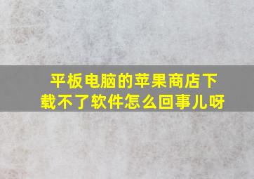 平板电脑的苹果商店下载不了软件怎么回事儿呀