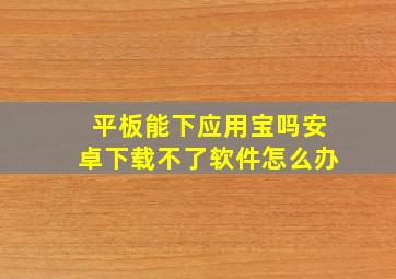 平板能下应用宝吗安卓下载不了软件怎么办