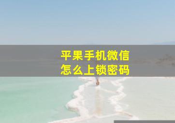 平果手机微信怎么上锁密码