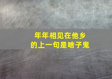 年年相见在他乡的上一句是啥子鬼