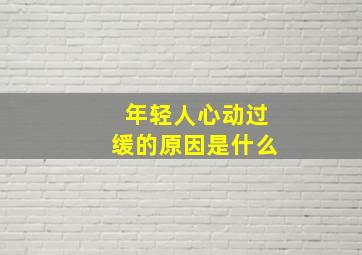 年轻人心动过缓的原因是什么