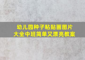 幼儿园种子粘贴画图片大全中班简单又漂亮教案