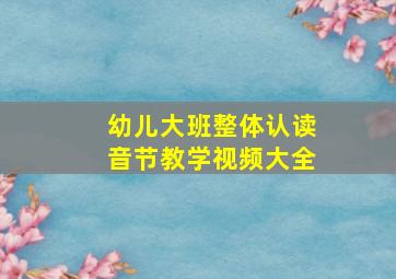 幼儿大班整体认读音节教学视频大全