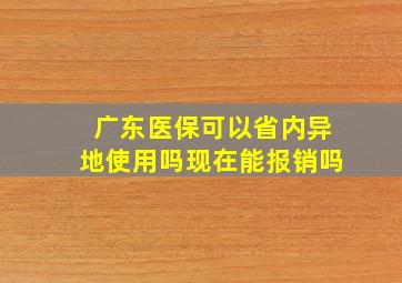 广东医保可以省内异地使用吗现在能报销吗