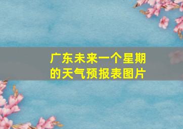 广东未来一个星期的天气预报表图片