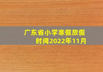 广东省小学寒假放假时间2022年11月