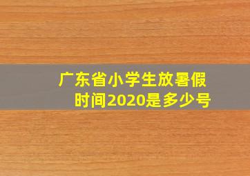 广东省小学生放暑假时间2020是多少号