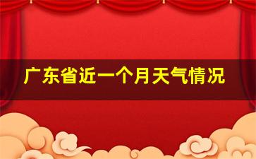 广东省近一个月天气情况