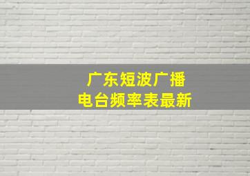 广东短波广播电台频率表最新