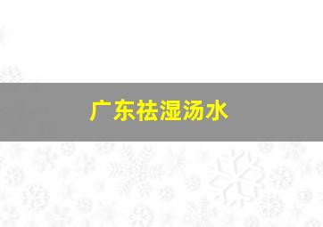 广东祛湿汤水