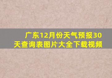 广东12月份天气预报30天查询表图片大全下载视频