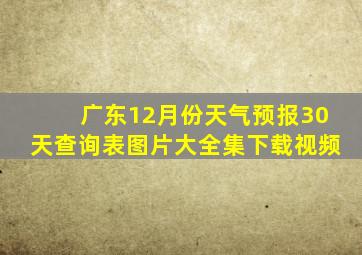 广东12月份天气预报30天查询表图片大全集下载视频