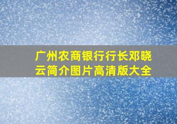 广州农商银行行长邓晓云简介图片高清版大全