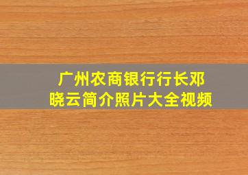 广州农商银行行长邓晓云简介照片大全视频