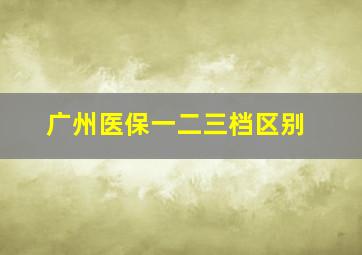 广州医保一二三档区别