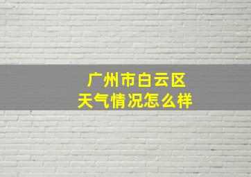 广州市白云区天气情况怎么样