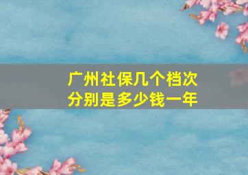 广州社保几个档次分别是多少钱一年