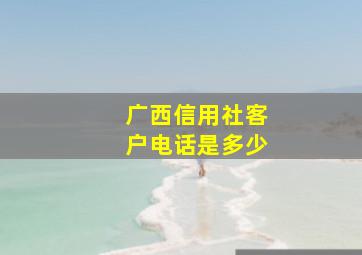 广西信用社客户电话是多少