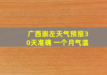 广西崇左天气预报30天准确 一个月气温