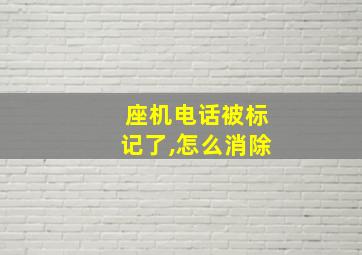 座机电话被标记了,怎么消除