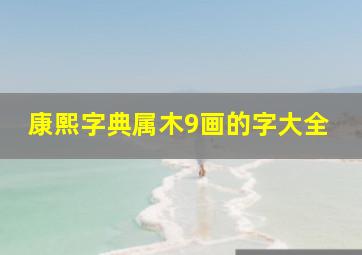 康熙字典属木9画的字大全