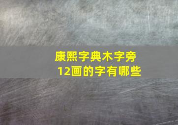 康熙字典木字旁12画的字有哪些