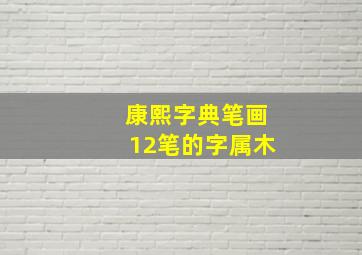 康熙字典笔画12笔的字属木