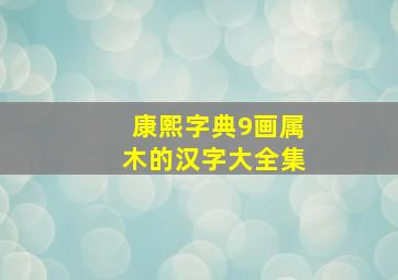 康熙字典9画属木的汉字大全集