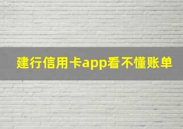 建行信用卡app看不懂账单