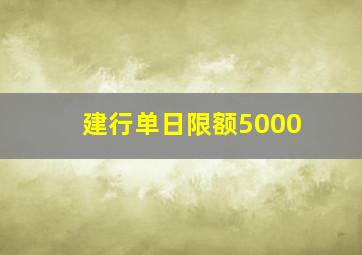 建行单日限额5000