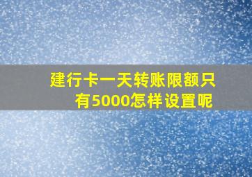 建行卡一天转账限额只有5000怎样设置呢