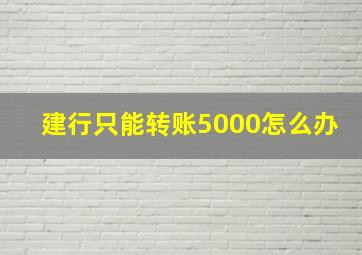 建行只能转账5000怎么办