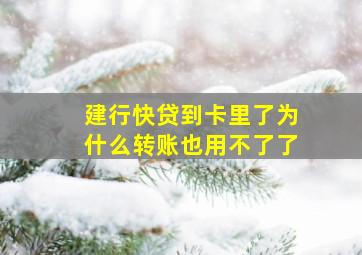 建行快贷到卡里了为什么转账也用不了了