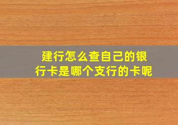 建行怎么查自己的银行卡是哪个支行的卡呢