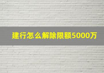 建行怎么解除限额5000万