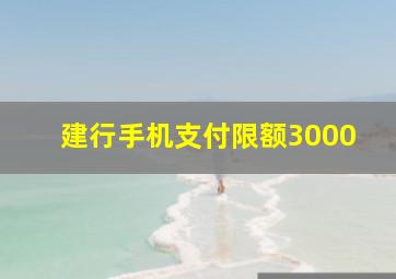 建行手机支付限额3000