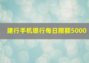 建行手机银行每日限额5000