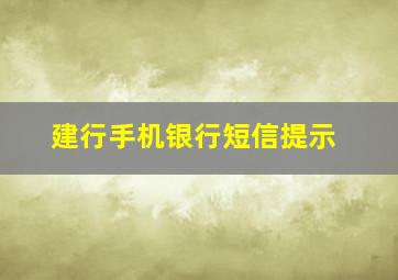 建行手机银行短信提示