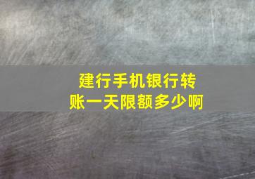 建行手机银行转账一天限额多少啊