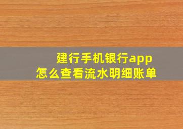 建行手机银行app怎么查看流水明细账单