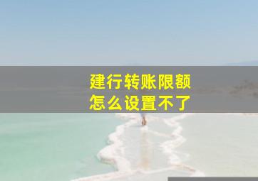 建行转账限额怎么设置不了