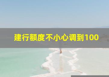 建行额度不小心调到100