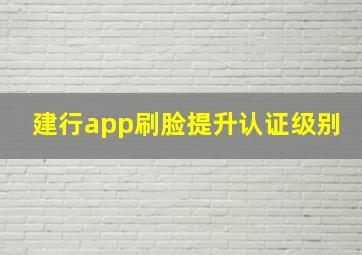 建行app刷脸提升认证级别