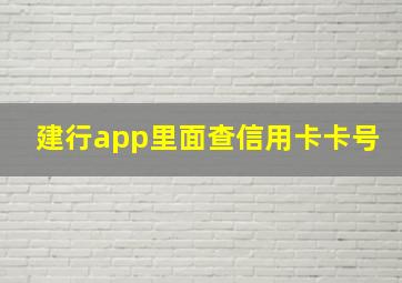 建行app里面查信用卡卡号