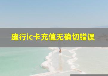 建行ic卡充值无确切错误