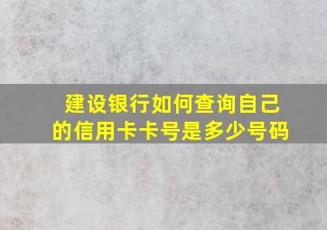 建设银行如何查询自己的信用卡卡号是多少号码