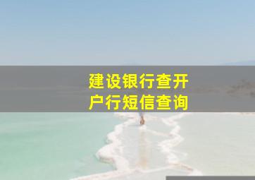 建设银行查开户行短信查询